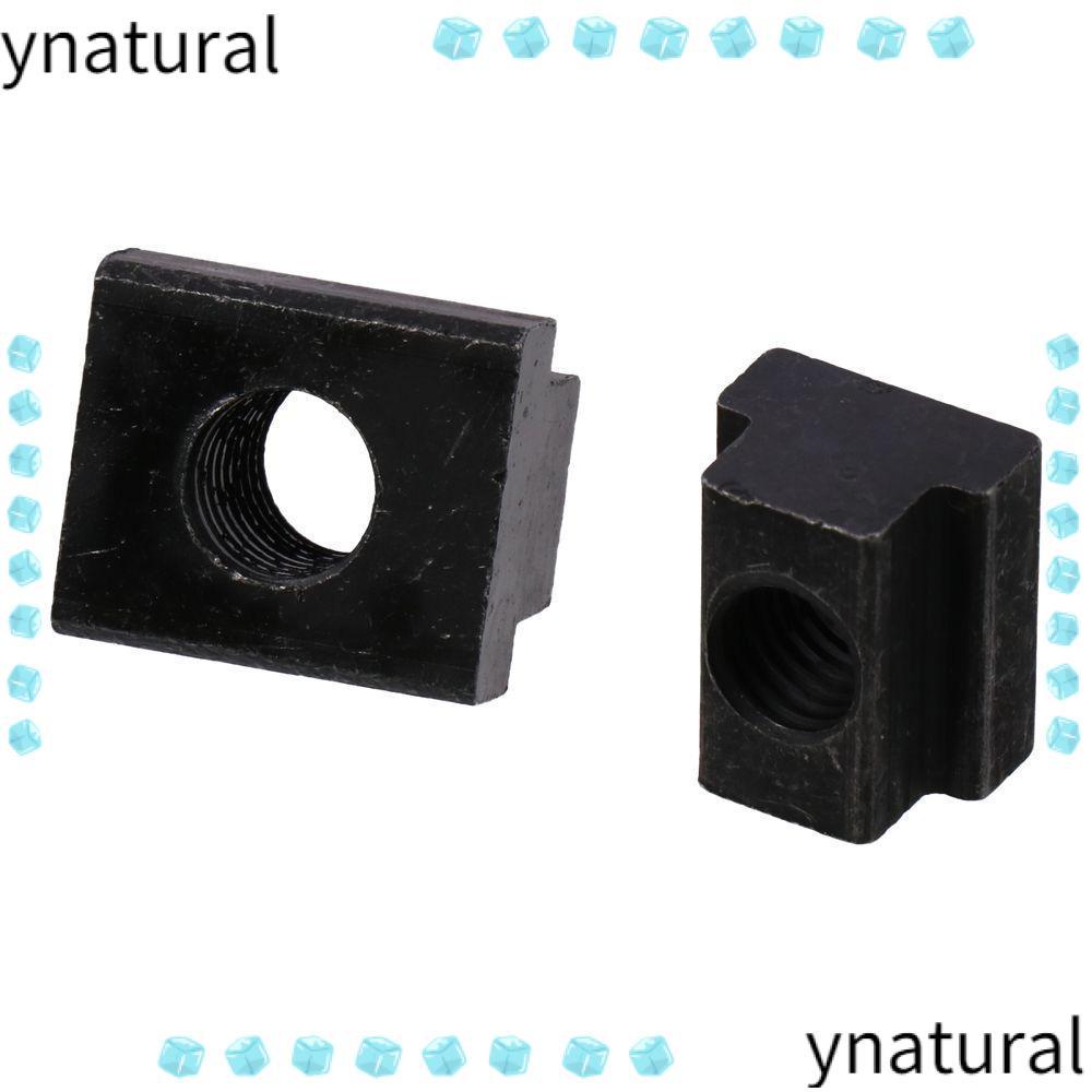 YENATURAL 10 ชิ้น Tapped Through Slot Nuts, Black Oxide M6 M8 M10 M12 T Slot Nuts, T-Nut เหล็กคาร์บอ