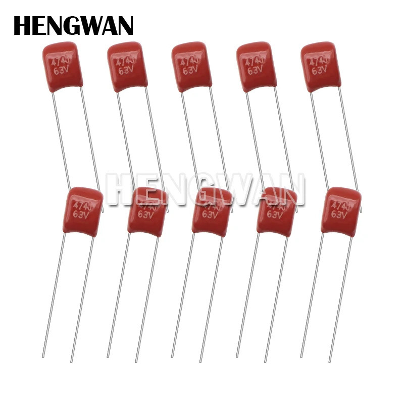 10pcs Metallized Polypropylene Film Capacitor 63V 105 474 5MM 1UF 0.47UF 105J 474J 470NF CBB ตัวเก็บ