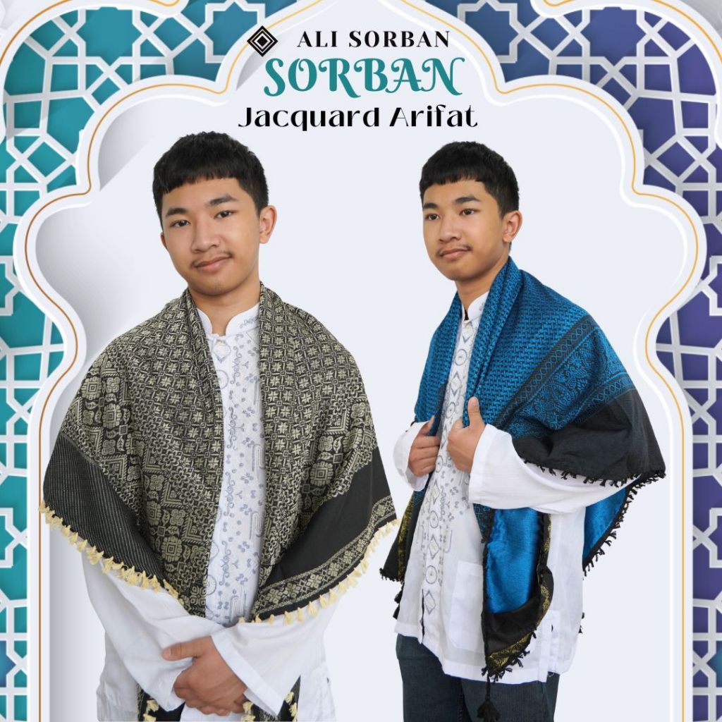 Arifat Jacquard Black Series นําเข้า Square Turban Arabic Turban Hajj Turban Eid Turban 2026 Premium