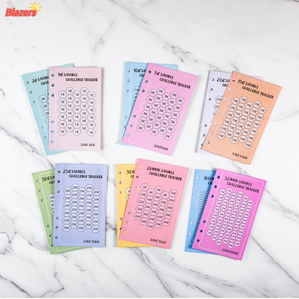 BLAZERS การ์ดประหยัดค่าใช้จ่าย 48 ชิ้น, A6 100 ซอง 52 สัปดาห์ประหยัดท้าทายซองเงินสด, USD ง่ายต่อการป