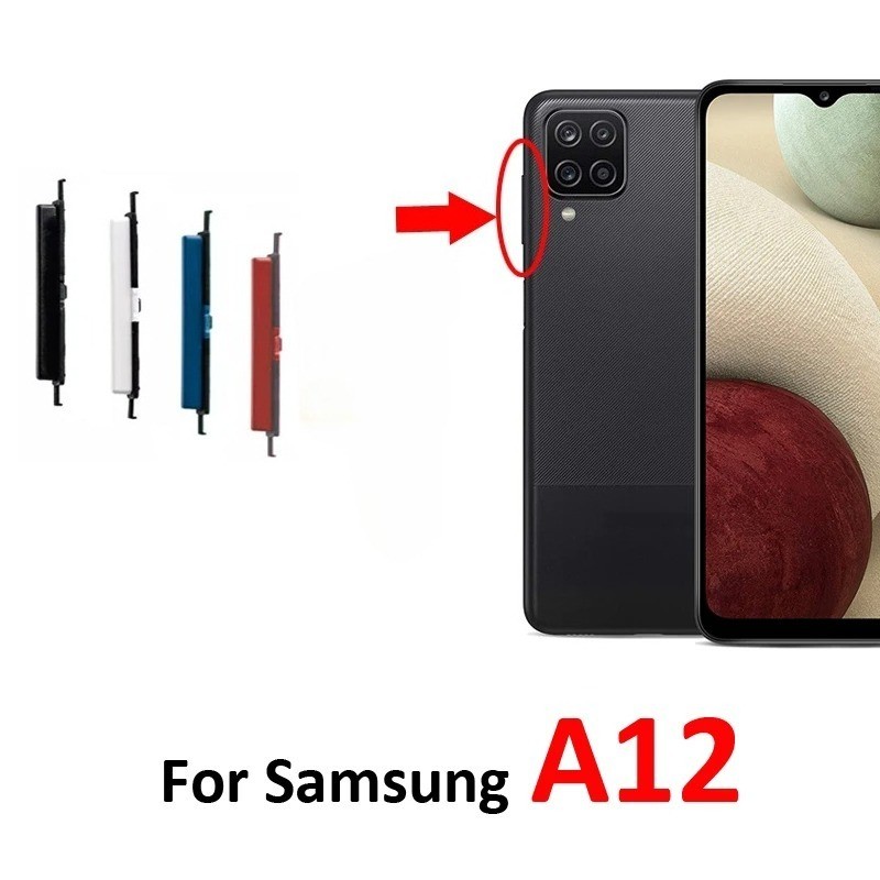 ปุ่มปุ่มปรับระดับเสียงคุณภาพสูงสําหรับ Samsung Galaxy A12 A125F เปลี่ยนชิ้นส่วนซ่อม