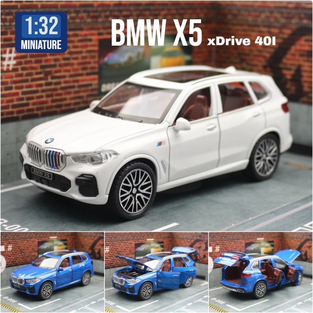 Diecast car 1:32 BMW X5 SUV Toy Car Model Diecast Racing Miniature Model Sound & Light Pull Back Col