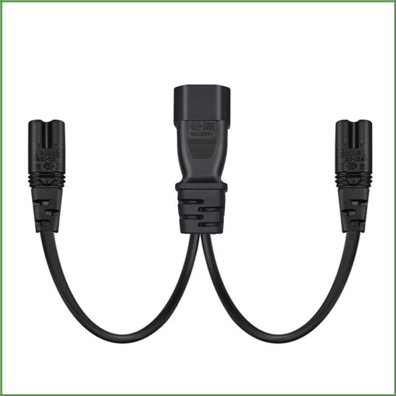 BON 3Pin Connector IEC320-C14 ถึง IEC320-C7+C7 อะแดปเตอร์แปลงสายไฟ
