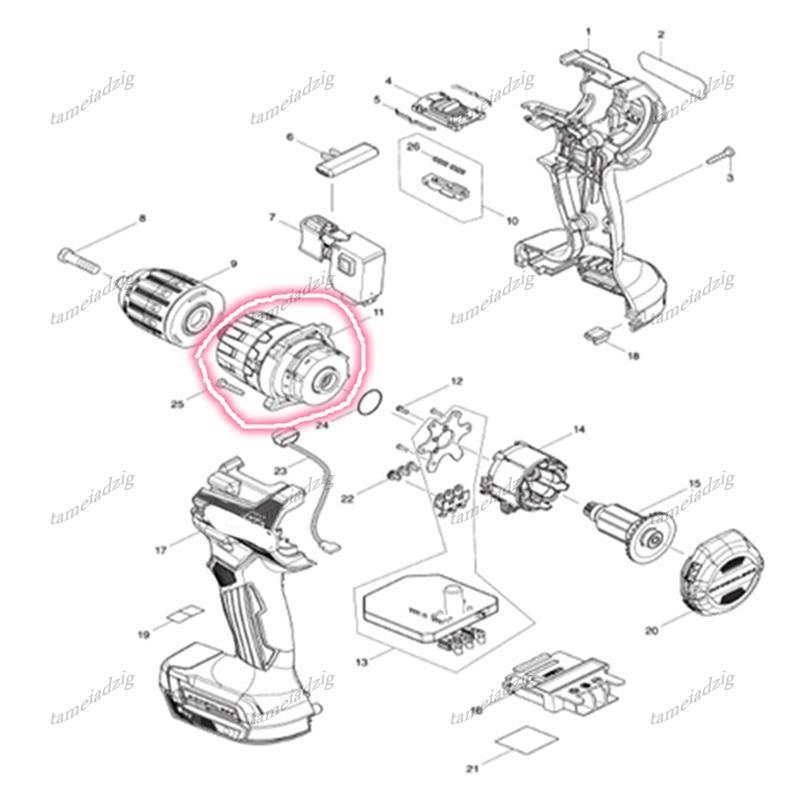 [คุณภาพ T]สําหรับค้อนลิเธียม DHP487 XPH15 อุปกรณ์เสริม 122B23-1 ชิ้นส่วนเปลี่ยนเครื่องมือไฟฟ้า - รูปที่ 4