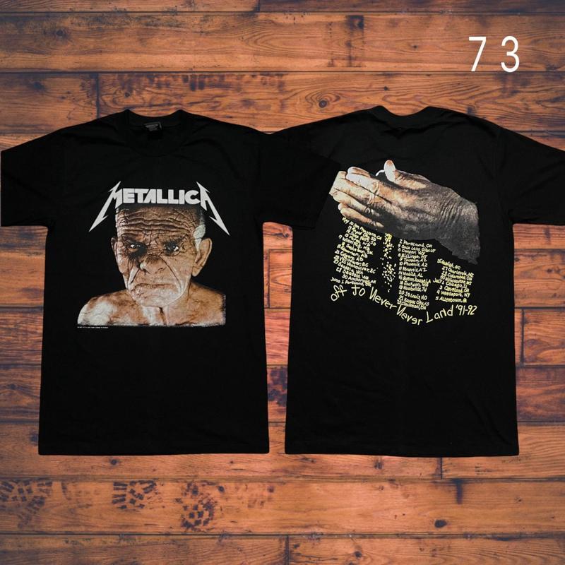 เสื้อวงMETALLICAหน้าแก่(ป้ายEasy Rider)ผ้าดำ