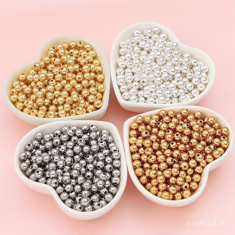 สร้อยข้อมือและสร้อยคอนำเข้า ออกแบบ Handmade ลายลูกปัด Spacer และลูกปัดทองคำขาว สำหรับDIY/QOE1