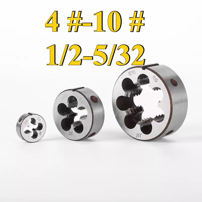 กรวยเครื่องทําเกลียวเกลียวเกลียวกลมตาย (สหรัฐอเมริกา/จักรวรรดิ) 4 #-10 #1/2-5/32 GZ-MB