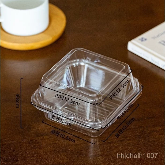 100ใบ กล่องฝาพับใส ล็อคแน่น กล่องเค้กมินิมอล เกาหลี กล่องเบอpetร์เกอร์สามารถใส่ขนมได้หลายประเภทเค้กทีรามิสุ คุกกี้ อื่นๆ