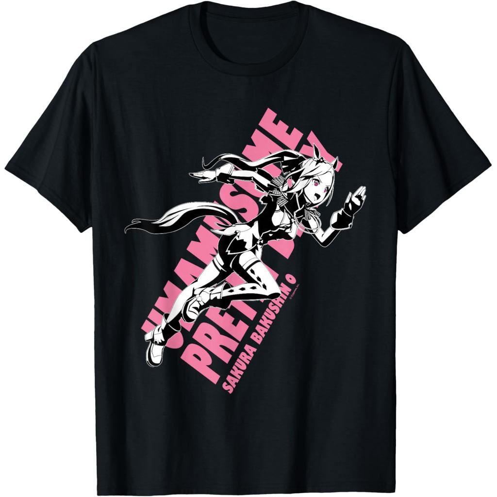 เสื้อยืด Umamusume: Pretty Derby Sakura Bakushin O ผ้าฝ้าย 100% ลาย "Bakushin Dash" คอกลมแขนสั้นแบบยูนิเซ็กซ์ พร้อมส่ง