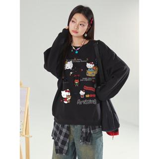 （จัดส่งจากกรุงเทพฯ）เสื้อสเวตเตอร์คอกลมแขนยาวผ้าฝ้าย  สไตล์เก…