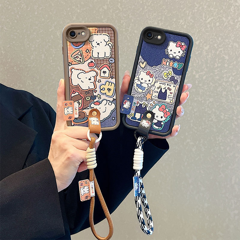 เคส iPhone 6 Plus เคส iPhone 6s Plus พร้อมสร้อยข้อมือ เคสลายดอกไม้ เคสโทรศัพท์แบบนุ่มน่ารัก BB-HDMD