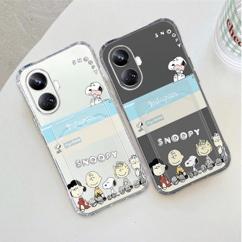 SoftCaseใส่Idรูปแบบการ์ดHealthy SnoopyสําหรับRealme 10 4G 10 Pro 5G 10 Pro Plus 5G 9 9 Pro Plus 5G C