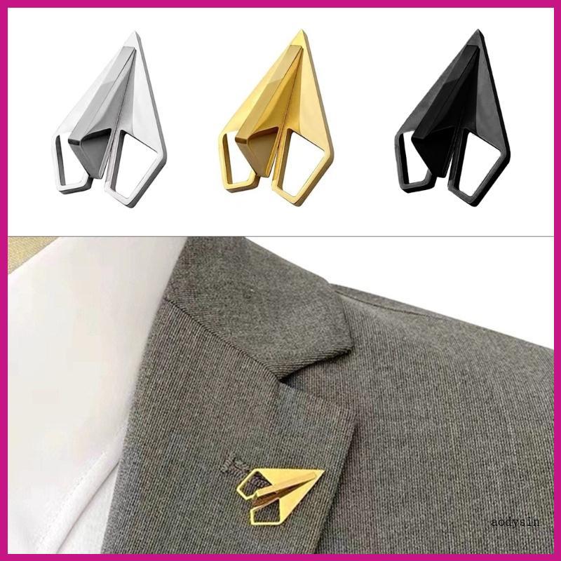 (ส่วนลดสูง)aodysin.th Stylish Paper Plane เข็มกลัดป้ายโลหะ Pin เครื่องบินกระดาษสําหรับชุดต่างๆ Socia