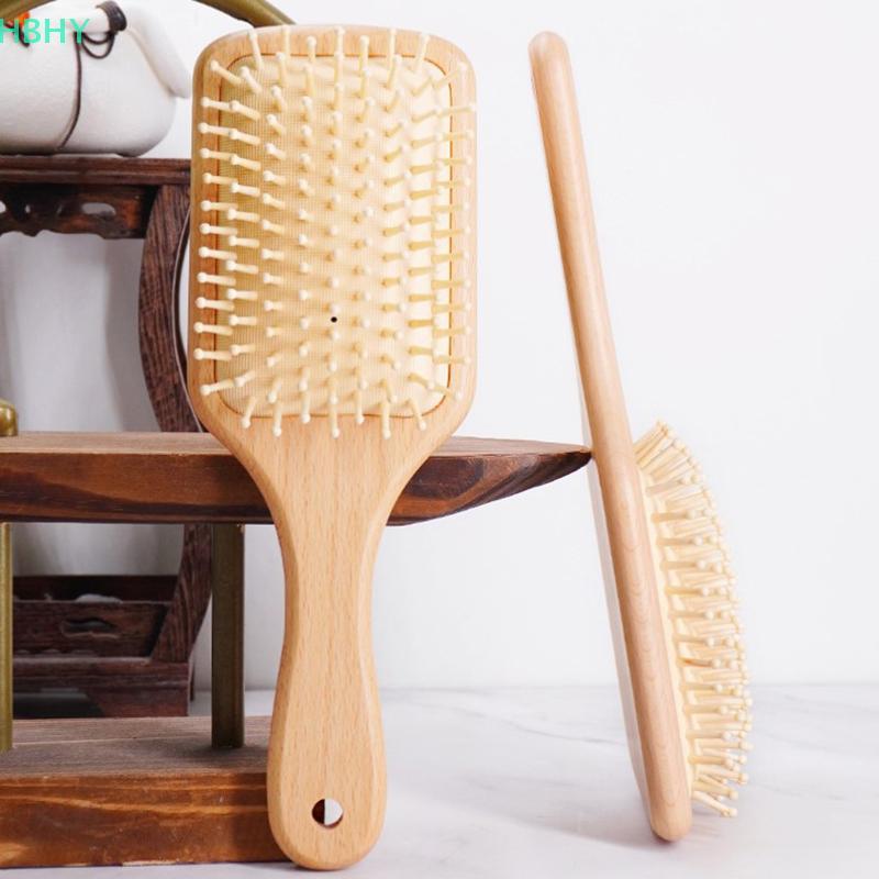 HB ไม้ถุงลมนิรภัยหวีผม Anti-Loss แปรงนวด Hairbrush หวีหนังศีรษะ Hair Care หวี HY