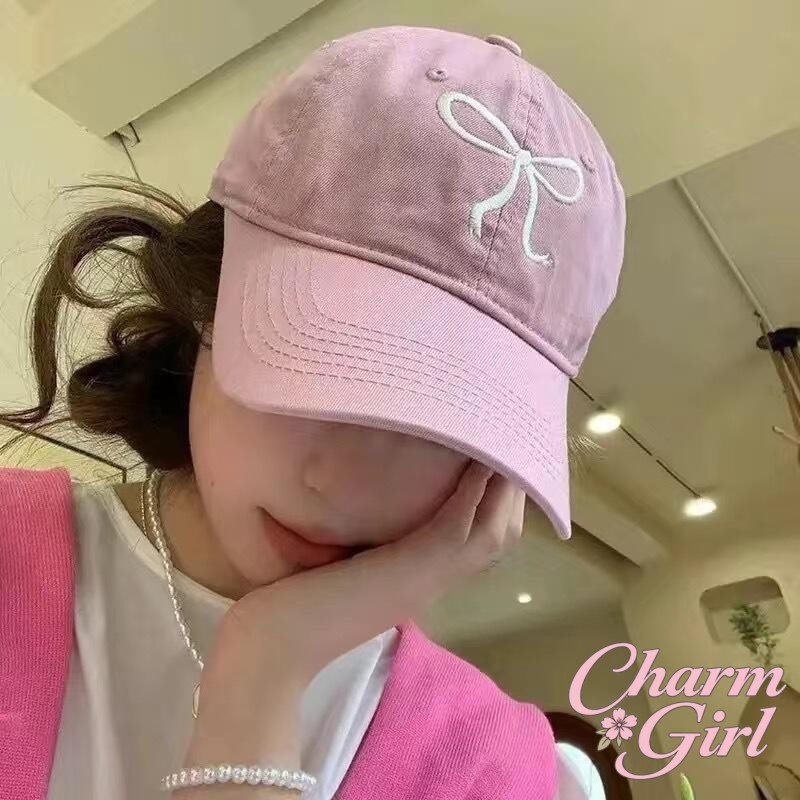 หมวกเบสบอล สไตล์เกาหลี งานปักผีเสื้อ กันแดด หวาน y2k สบายๆ และอเนกประสงค์ มีหลายสีให้เลือก
