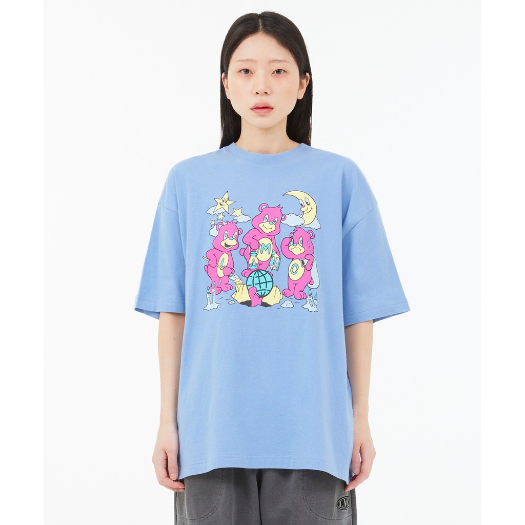 [i4p Studio] เสื้อยืดแขนสั้นหลวม ลายสามตัวการ์ตูนหมีAngel Bears