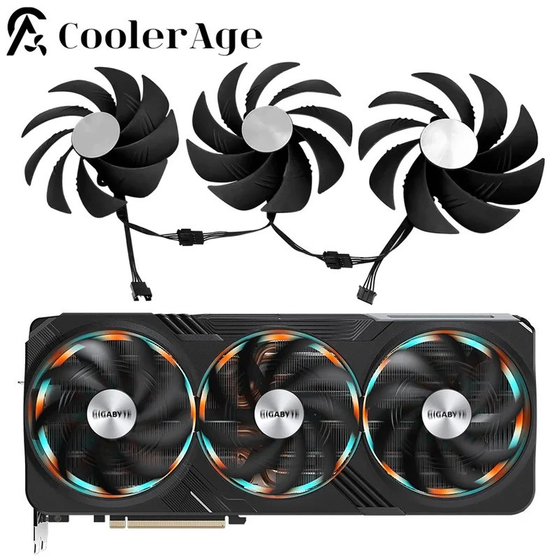 ไอเอฟ​หรือ Gigabyte GeForce RTX4080 4090 Gaming OC พัดลมการ์ดวิดีโอ 105 มม. RTX4080S 4090 เปลี่ยนกรา