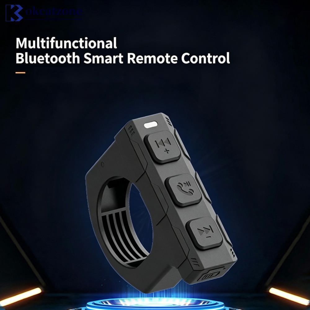 OKCATZONE รถจักรยานยนต์ Handlebar รีโมทคอนโทรลรีโมทคอนโทรลปุ่ม Media Controller หมวกกันน็อคหูฟังรถจั