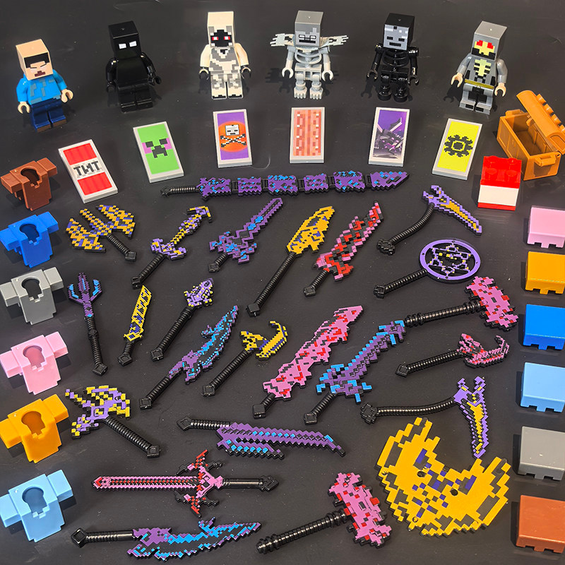 minecraft toy minecraft เหมาะสําหรับเลโก้ Minecraft Building Blocks Minifigure อาวุธดาบเพชร HIM Enti