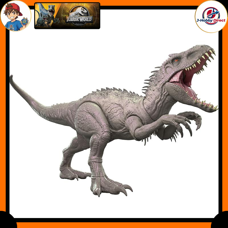 Mattel Jurassic World (JURASSIC WORLD) "Damage!" Light‑up, Roaring Indominus Rex — Kids' Dinosaur Figure, approx. 45 cm long, Ages 4+, Gray — JLD20