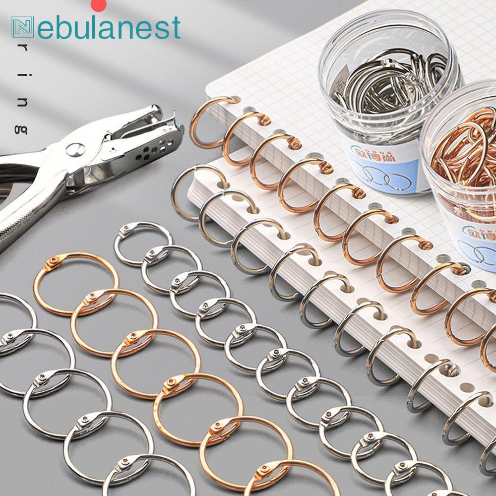 NEBULANES Binder แหวน, 20/30/40/50 มม.โลหะ Loose-leaf แหวนคลิป, คุณภาพสูงเงิน/Rose Gold อุปกรณ์สํานักงาน Binding คลิปหนังสือ