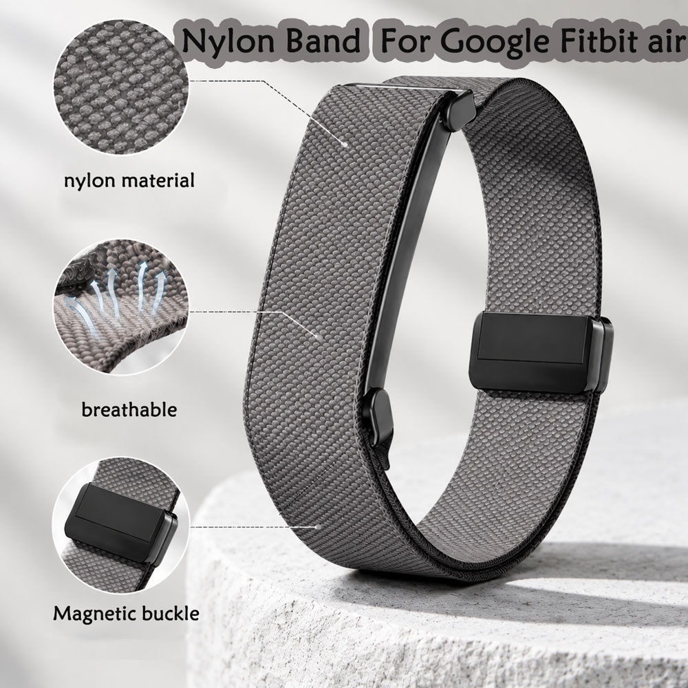 Nylon Elastic Band หัวเข็มขัดแม่เหล็กสําหรับ Google Fitbit Air นุ่มและเป็นมิตรกับผิวทนทาน Water Proo