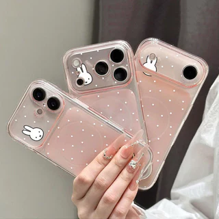 เคสไอโฟน16 เหมาะสำหรับ IPhone 12 11 17 15 14 13 Pro MAX 15 Plus Air กรอบโทรศัพท์ป้องกันการตกของหมีและกระต่าย