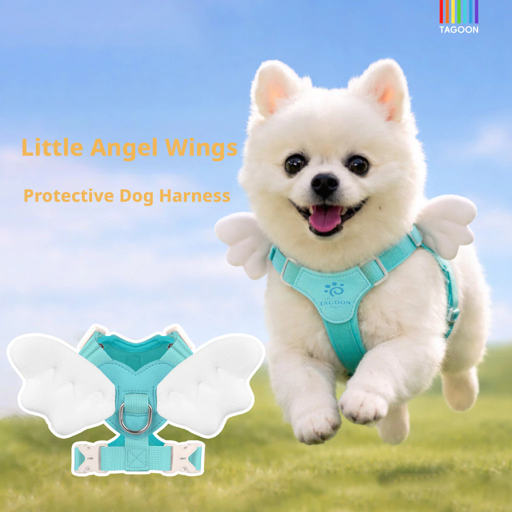 Angel Wings สายรัดหน้าอก Universal สําหรับแมวสุนัขปรับ Traction Harness ขนาดเล็กขนาดกลางสัตว์เลี้ยง Outing Anti-Break-Out สุนัข Wal