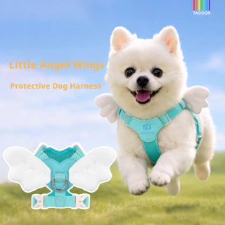 Angel Wings สายรัดหน้าอก Universal สําหรับแมวสุนัขปรับ Traction Harness ขนาดเล็กขนาดกลางสัตว์เลี้ยง Outing Anti-Break-Out สุนัข Wal