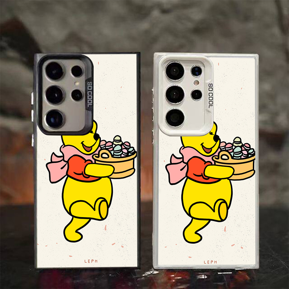 เคสโทรศัพท์ ลายหมีพูห์ถือตะกร้าขนมหวาน สไตล์มินิมอล น่ารักสดใส สำหรับ SAMSUNG A54 S23 Ultra A14 5G ทนทาน
