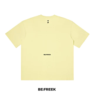 BE;FREEK เสื้อยืดเบสิคสกรีนโลโก้ BE;FREEK ทรง ORIGINAL สีเหลืองอ่อน BE;FREEK BASIC ORIGINAL LIGHT YELLOW LOGO T-SHIRT