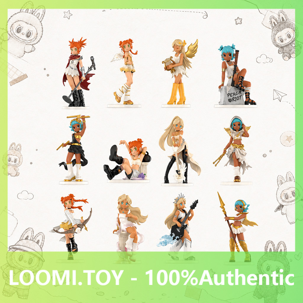 P POPMART Peach Riot Broken Order Chord Series รูป Mystery กล่องของขวัญอินเทรนด์เล่นเครื่องประดับแท้
