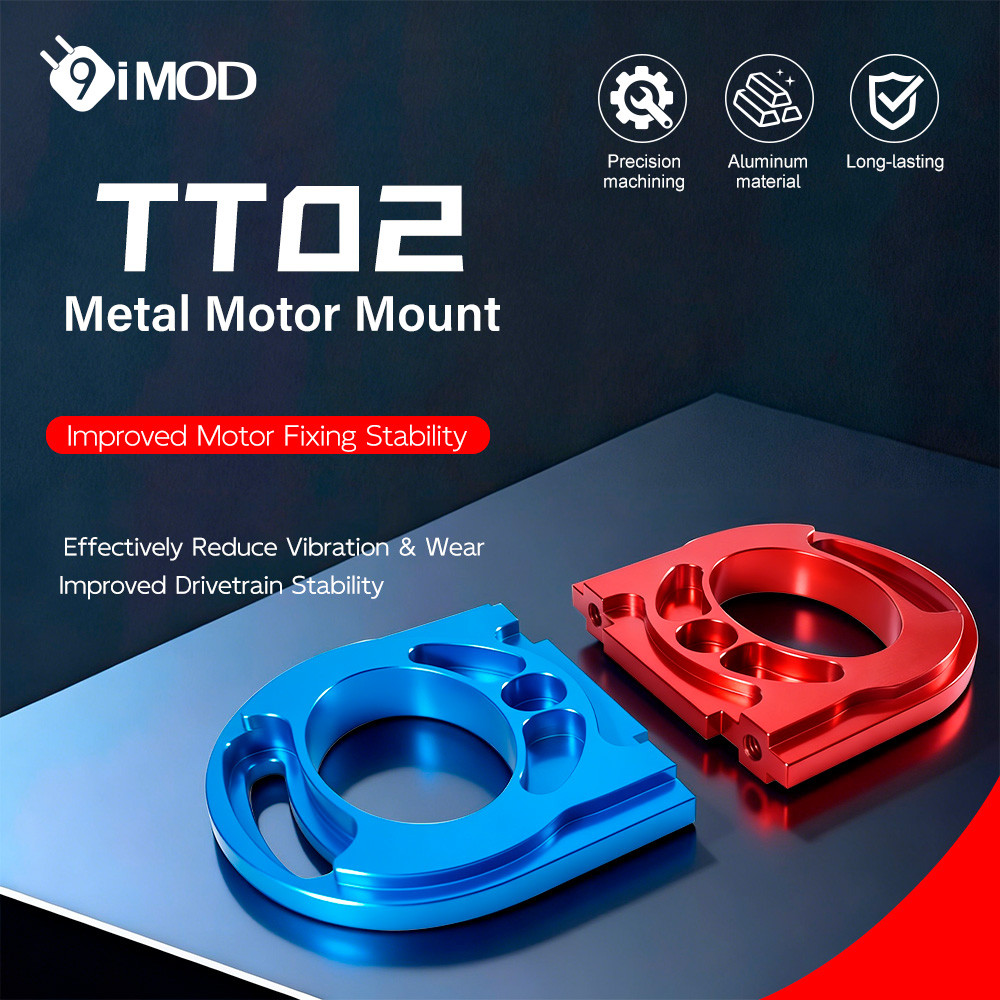 9IMOD Aluminum Motor Mount for TT02 TT01 1:10 RC Touring Car Chassis Upgrade with Hardware
