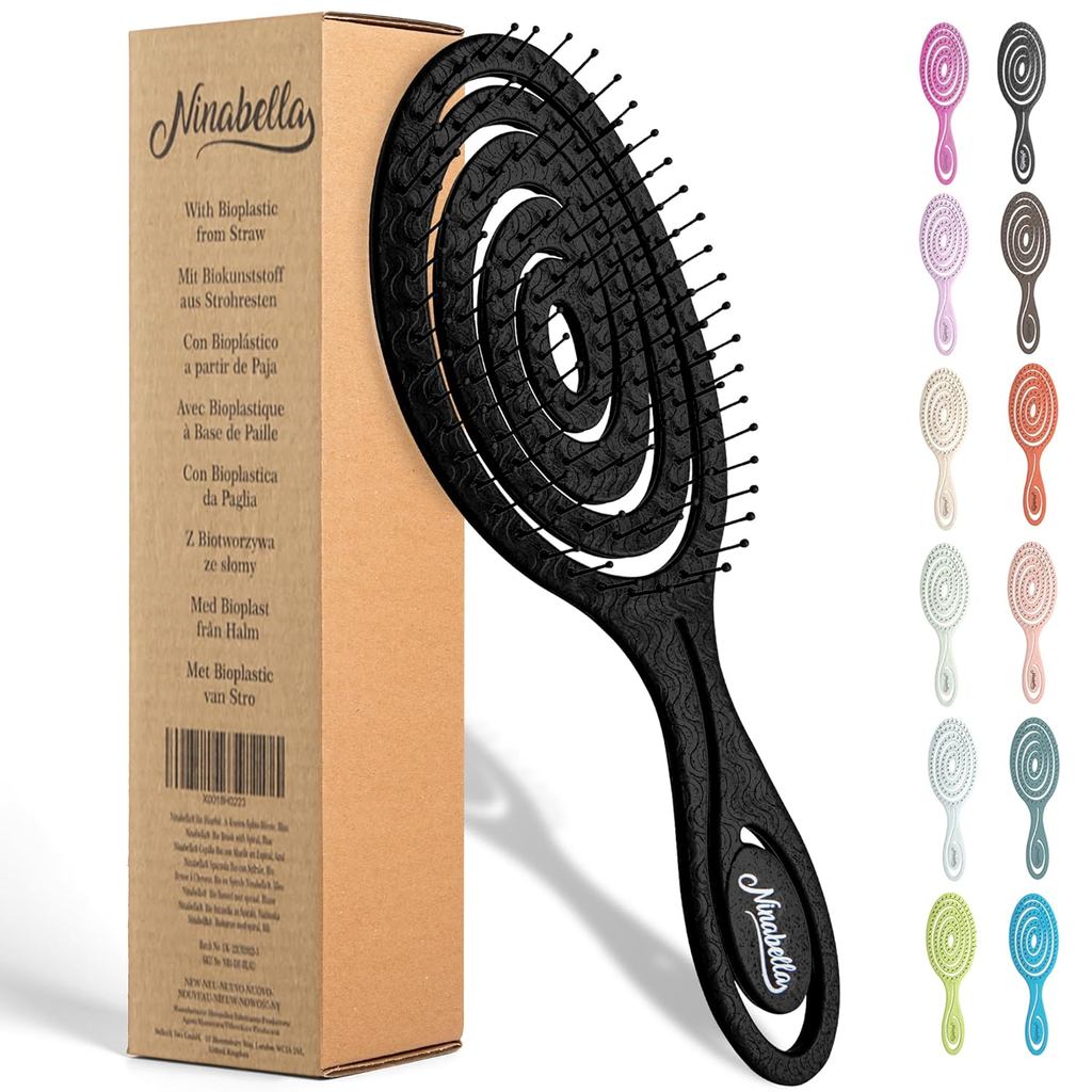 Ninabella Hair Brush โดยไม่ต้องดึง - แปรงสําหรับผู้ชายและผู้หญิง - Detangler Brush ยังสําหรับ Curls 