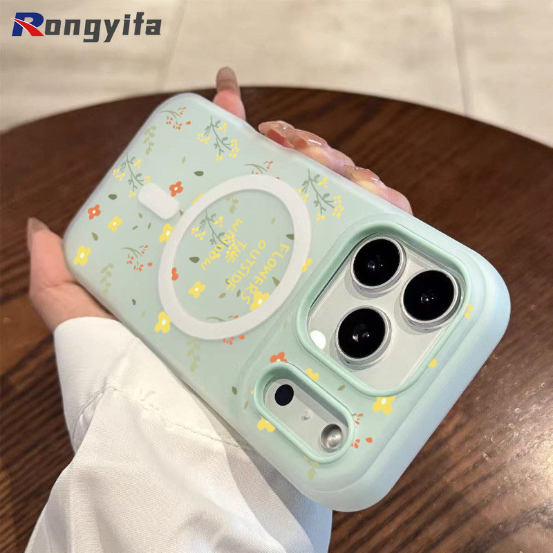ดอกไม้หรูหราเคสโทรศัพท์แม่เหล็กสําหรับXiaomi 17T 17 Pro Max 15T 14T 11T Pro Mi 11 Liteปกน่ารักสีลูกกวาด 2 ใน 1 ปลอกชาร์จไร้สาย