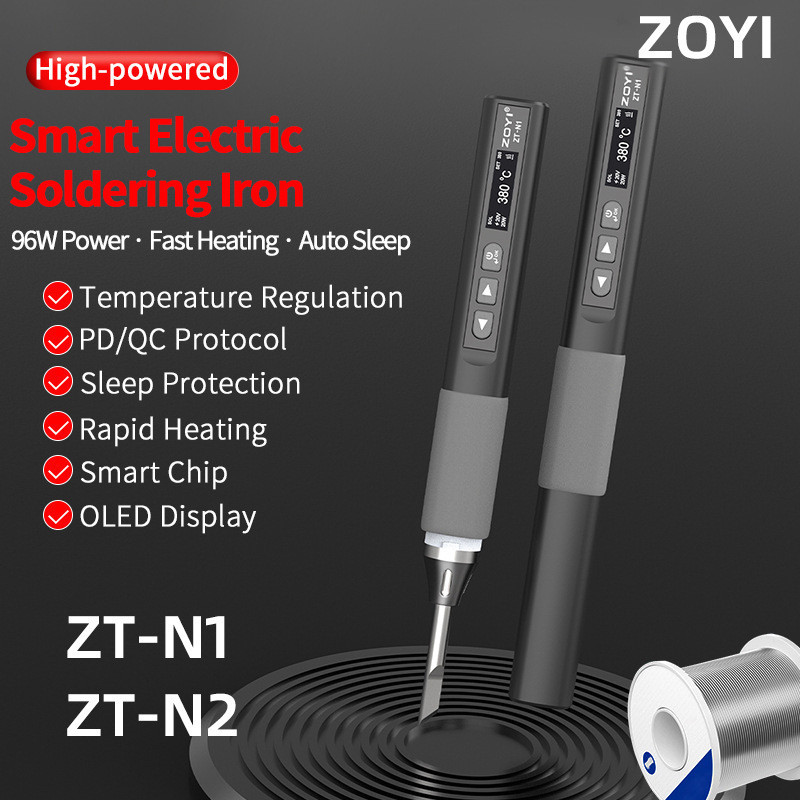 ZOYI ZT-N2 สมาร์ท Thermostatic หัวแร้งไฟฟ้า 96W Super Power ZT-N1 หัวแร้งไฟฟ้ามัลติมิเตอร์ปรับอุณหภู