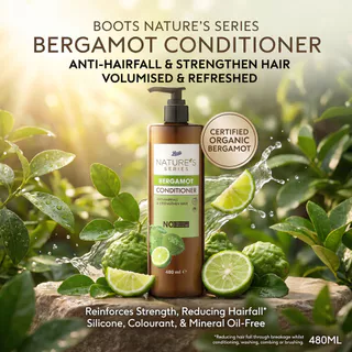 Boots Nature's Series Bergamot Conditioner 480Ml บู๊ทส์ เนเจอร์ส ซีรีส์ เบอร์กามอต คอนดิชันเนอร์ 480 มล.