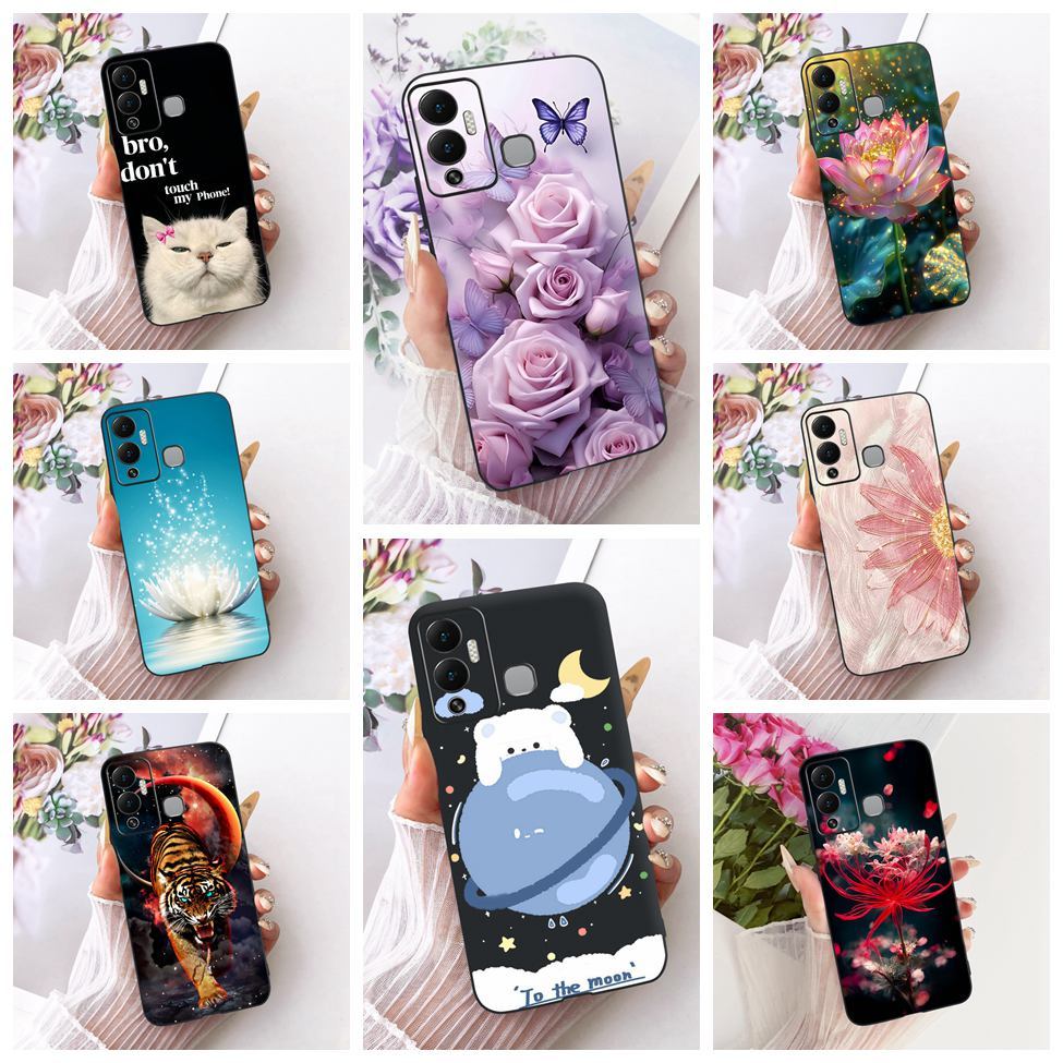 สําหรับ Infinix Hot 12Play X6816 X6816C สําหรับ Infinix Hot 12 Play กรณีน่ารักการ์ตูนแฟชั่นผีเสื้อตล