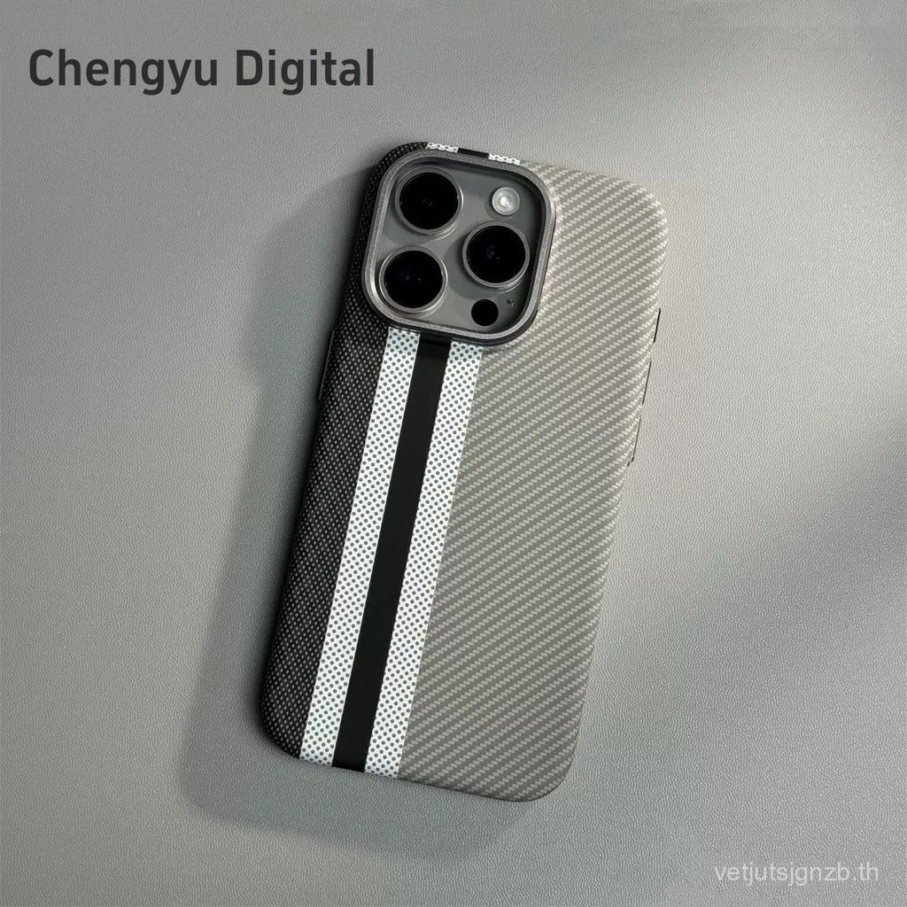 Kevlar Texture Magnetic เหมาะสําหรับ iPhone 16ProMax 16pro 16Plus iPhone16 Matte Shock-Resistant เคส
