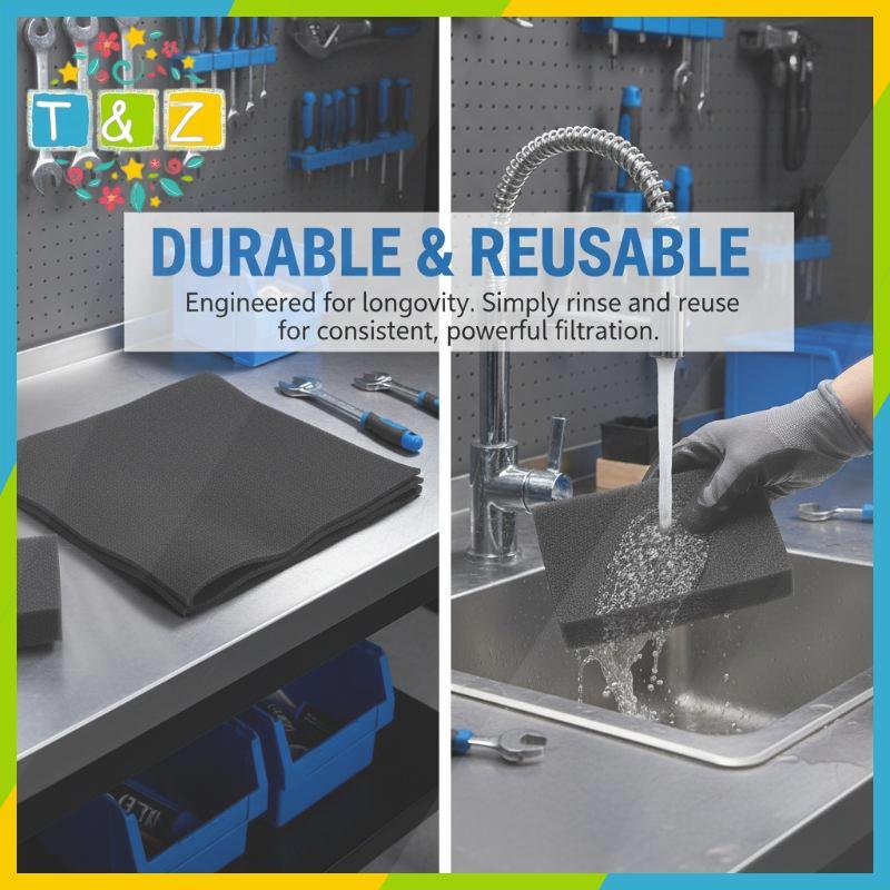 [T&Z] Kitchen Extractor Hood Filter 60x50x0.3 ซม. โฟมถ่านกัมมันต์ Universal Size High Odor Removal C