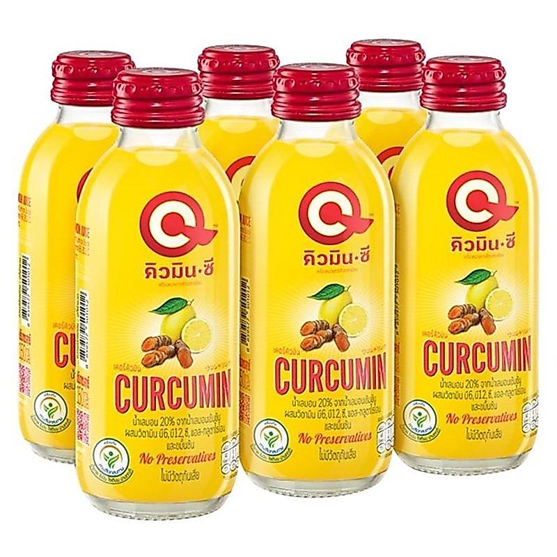 คิวมินซีน้ำขมิ้นชันสกัด 150มล. แพค 6 QminC Curcumin Drink 150ml. Pack 6 [หมายเลขบาร์โค้ด 8859577501029]