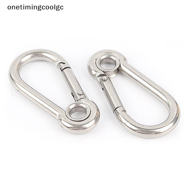 M4 M5 M6 M7 M8 สแตนเลส Carabiner Carbine Snap Hook พร้อมตาไก่สปริง Bule Key แหวน
