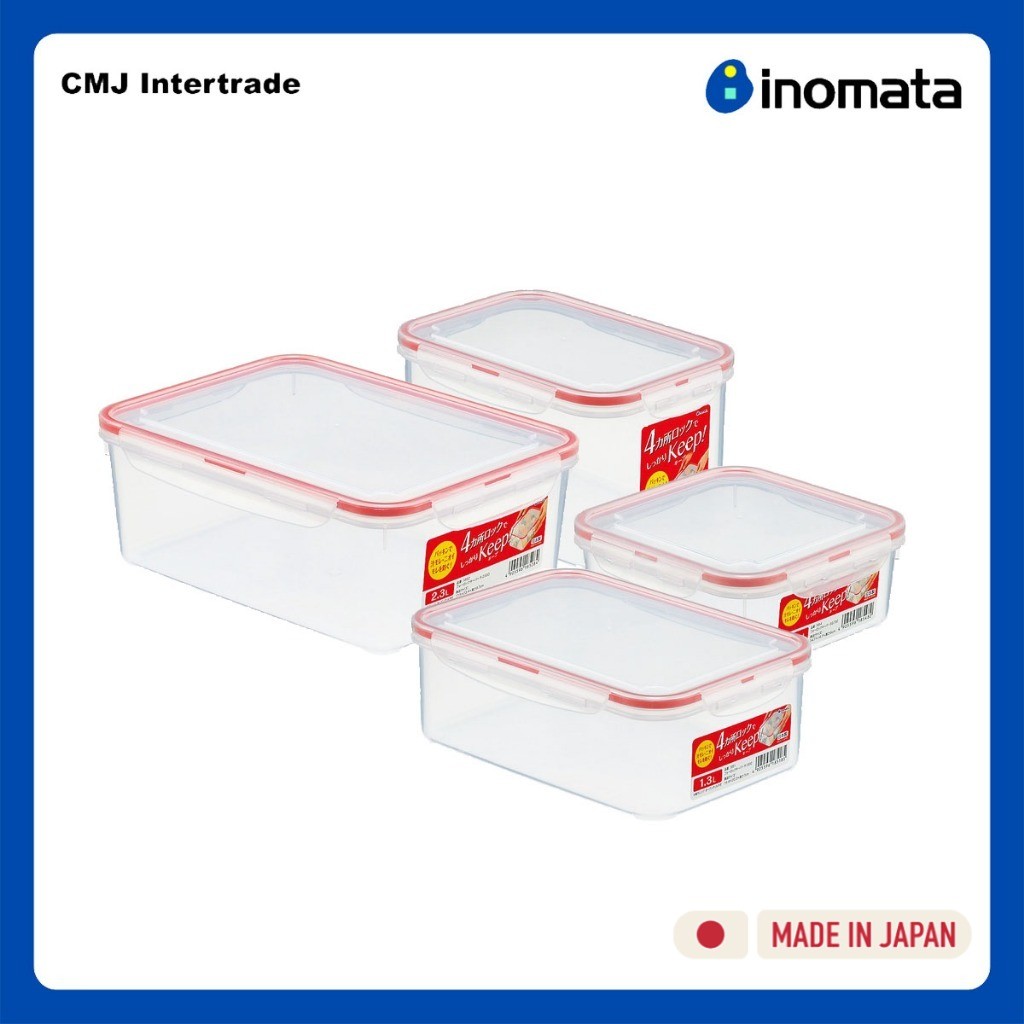 INOMATA กล่องเก็บอาหาร Super lock สำหรับใส่อาหาร พร้อมขอบยางป้องกันกลิ่น ของแท้ !!! นำเข้าจากญี่ปุ่น