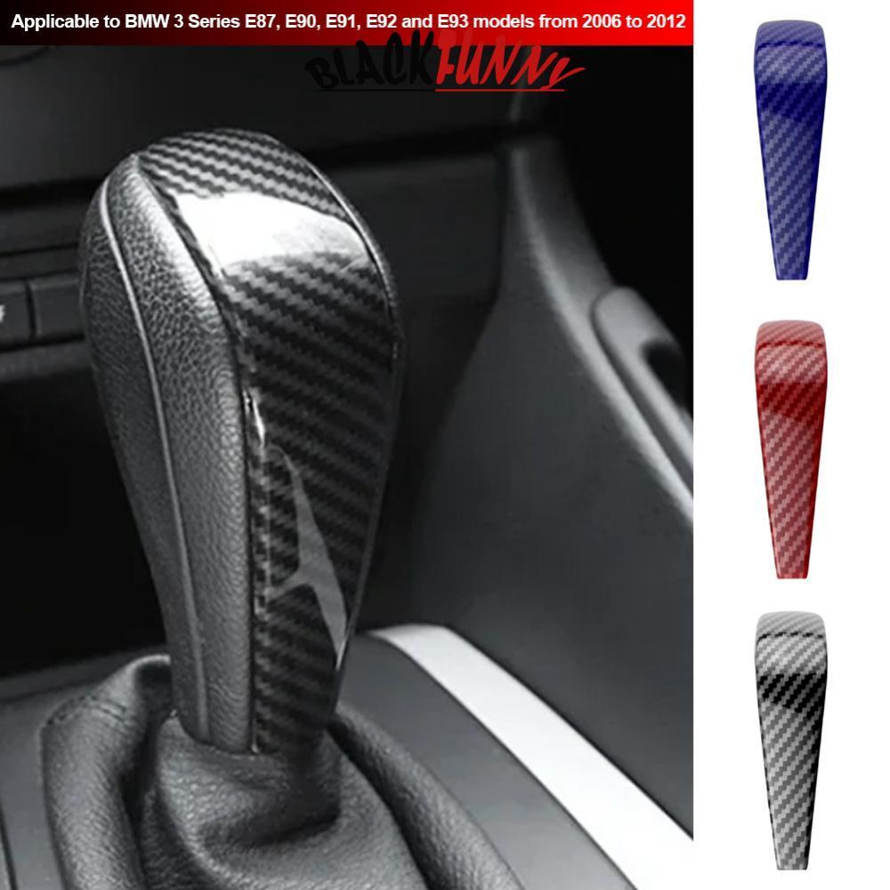 BLACKFUNNY เกียร์รถเกียร์ Shift Knob สติกเกอร์ Trim คาร์บอนไฟเบอร์ตกแต่งสําหรับ BMW 3Series E87 E90 