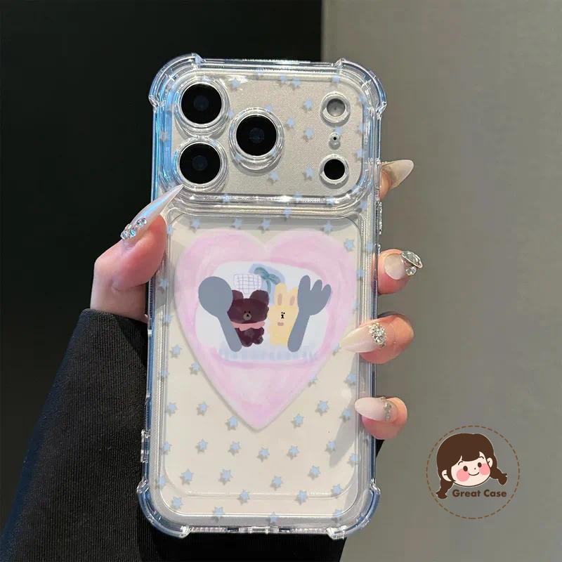 กระต่ายน่ารักหมีใสสี่มุมเคสโทรศัพท์สําหรับVivo Y20 Y20S Y20A Y20i Y20T Y20G Y19S Y19 Y19E Y18 Y18E Y
