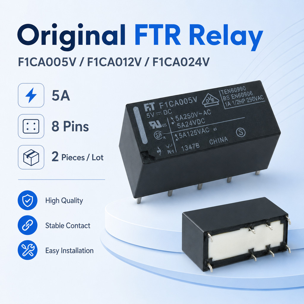 (2 ชิ้น/ล็อตใหม่ F1CA005V FTR F1CA005V F1CA012V FTR F1CA012V F1CA024V FTR F1CA024V 5A 8PINS รีเลย์