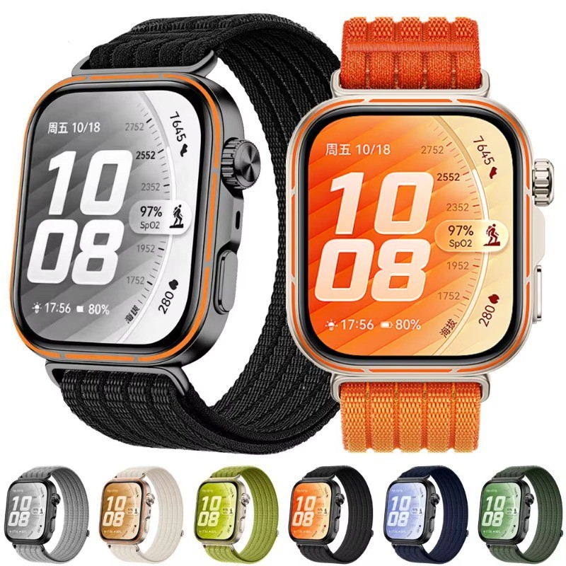 อย่างเป็นทางการห่วงไนลอนทอสําหรับ Huawei Watch Fit 5 สายรัดข้อมือระบายอากาศสําหรับนาฬิกา Huawei Fit 5 Pro สายนาฬิกา