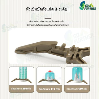 ที่ตั้งกระป๋องแก๊สพับได้ น้ำหนักเบา33g สำหรับตั้งแคมป์ ขี่จักรยานยนต์ ทะเล เดินป่า ใช้งานได้กับกระป๋องแก๊ส3ชนิด แข็งแรง ทนทาน ของจำเป็นฉุกเฉิน Folding Bracket Camping Picnic