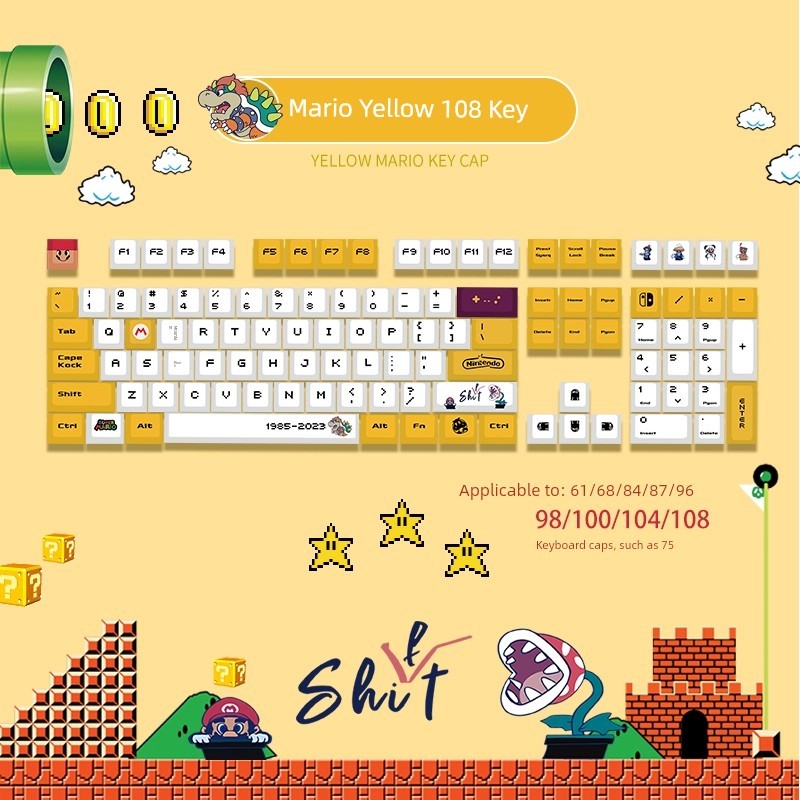 cherry mx keycaps keycaps keycap ไทย ปุ่มกดความสูง OEM ของมาริโอ PBT ระเหิด