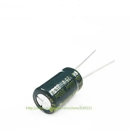 100PCS 1000UF 25V EleHigh ความถี่ ctrolytic Capacitor 25v1000uf 10*16 มม.